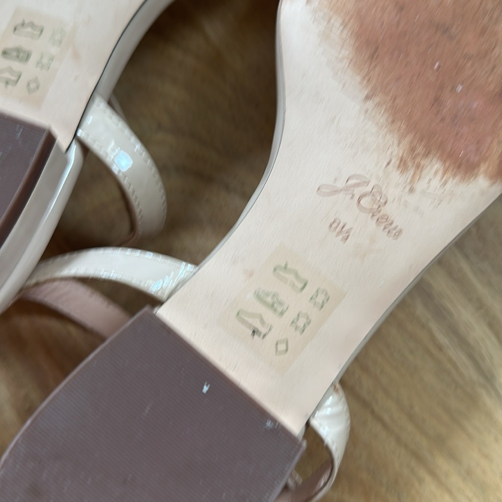 J Crew strappy sandals patent dusty pink taupe size 8.5, adjustable ankle strap - Picture 12 of 12